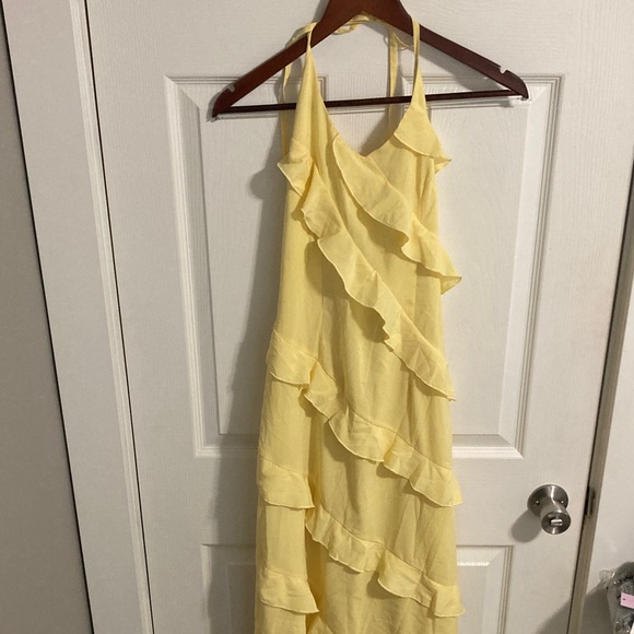 Yellow Ruffled Halter Dress - Picture 7 of 15